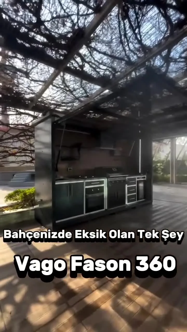 Fason 360 barbekülü kapalı sistem bahçe mutfağı