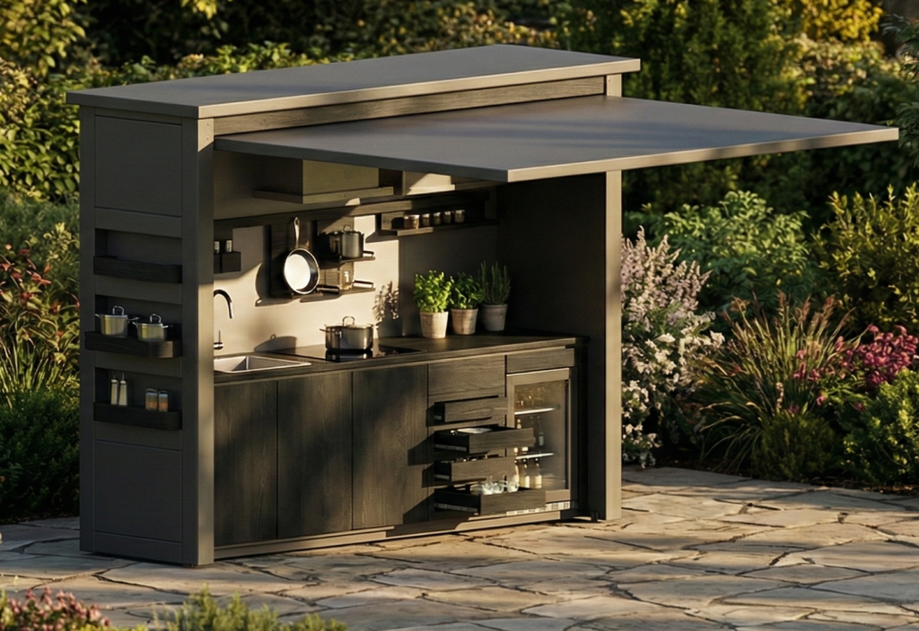 özel üretim bahçe mutfağı ve modüler dış mekan mutfak tasarımı